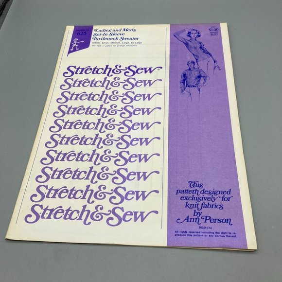 UNCUT Vintage Sewing PATTERN Stretch and Sew 625 by Ann Person, Ladies and Mens - Picture 1 of 2